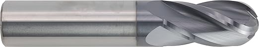 CME 2 pcs Micrograin Carbide End Mills, Ball Nose, TiAlN Coated, 3/4" Mill Diameter, 1 1/2" Length of Cut, 4" Overall Length, 4 Flute, Center Cutting