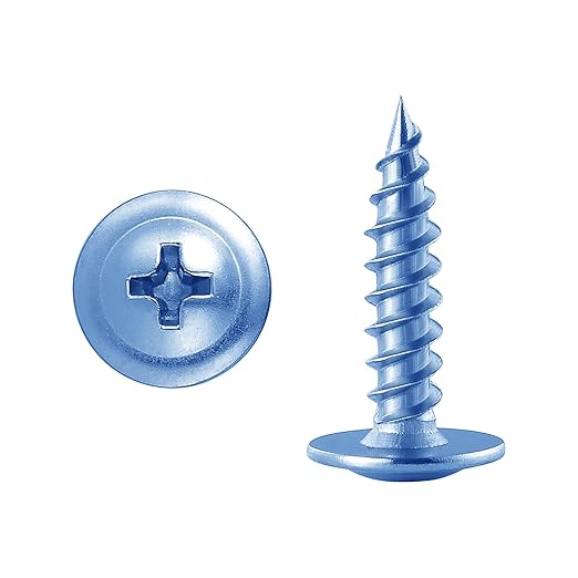 (200 pcs) Wensilon #10횞1" Phillips Truss Head Wood Screws Galvanized Iron Quick Metal Self Tapping