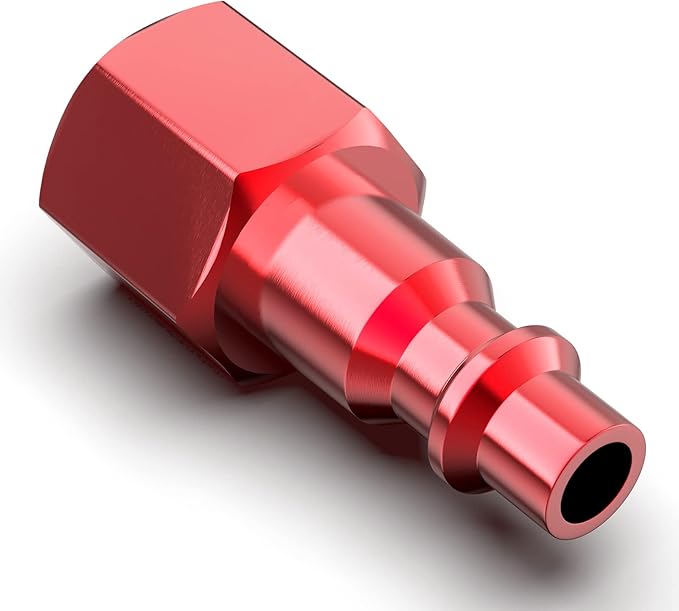 GASHER 20PCS 1/4-Inch NPT Female Red Aluminum Industrial Air Plug, Pneumatic Plugs 300PSI