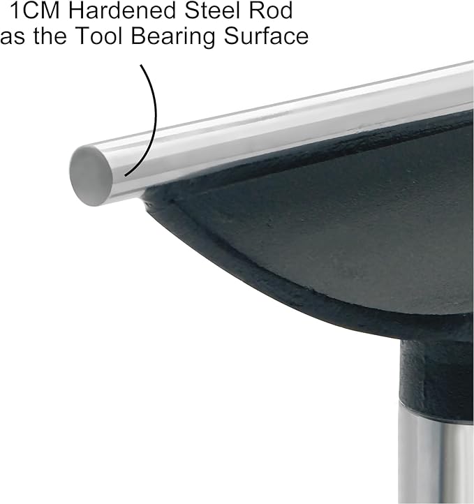 8" Tool Rest with 1" Diameter 4" Total Length Post, Woodlathe Heavy Duty Round Bar Straight Tool Rest.