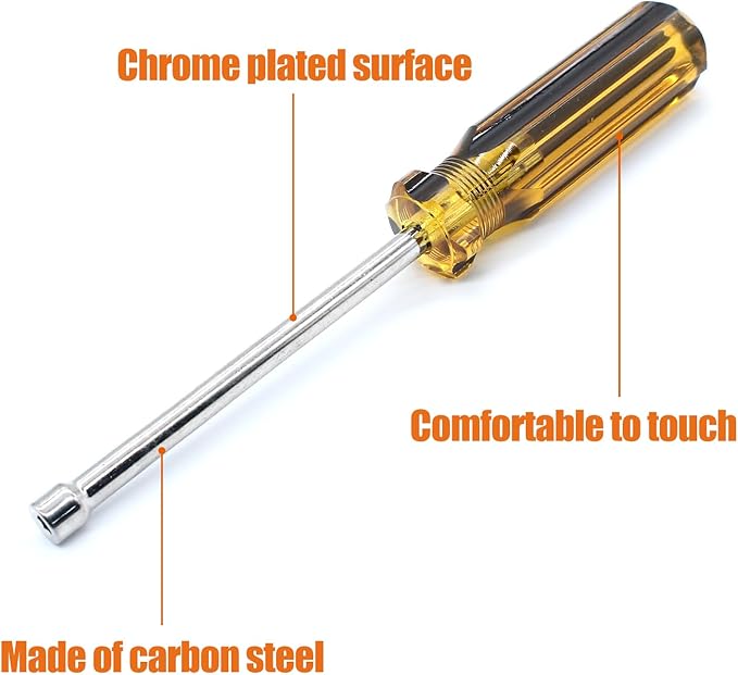 2Pcs 4mm Socket Wrench Screwdriver, Hexagon Nut Driver with Steel Cushion Grip for Easy Hand-Making and Repair Projects