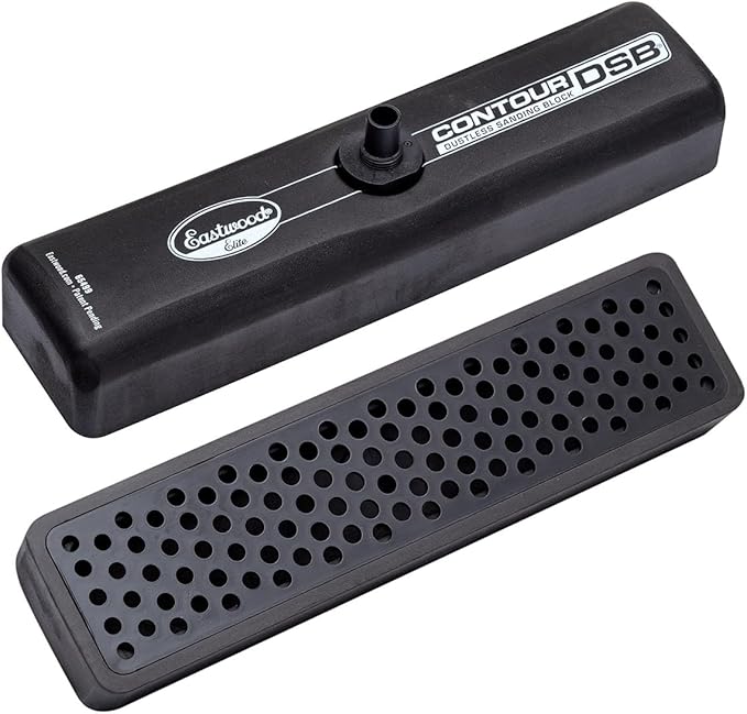Eastwood Elite Contour DSB Dustless Auto Body Sanding Block Master Kit | DIY Automotive Sanding Blocks and Contour Hand Sander for Drywall & Autobody Paint Works| 3 Sanders, Hose & (4) Sandpaper Rolls
