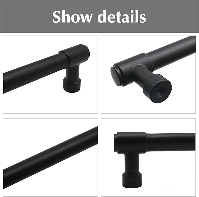 khtumeware 2 Pack 7-1/2 Inch(192mm) Matte Black Cabinet Pulls Kitchen Cabinet Hardware for Cupboard Drawer Pulls Dresser Handle