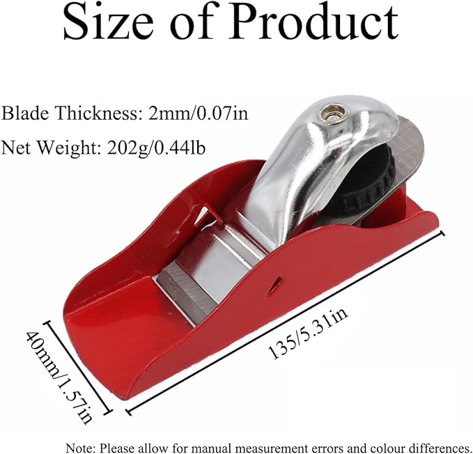 Mini Hand Planer Small Trimming Planer Adjustable Block Plane for Woodworking Project Carpenter DIY Model Making