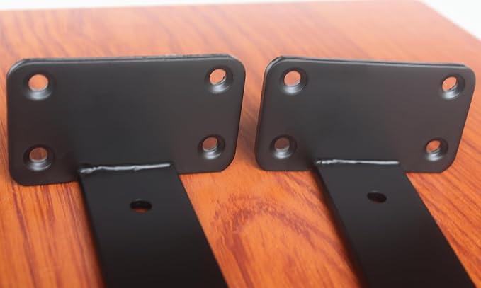 8 Pack - 18 inch Black Hidden L Shelf Bracket (1/5 Inch Thicked) Iron Floating Shelf Brackets Rustic Industrial Metal Brackets for Shelf Support