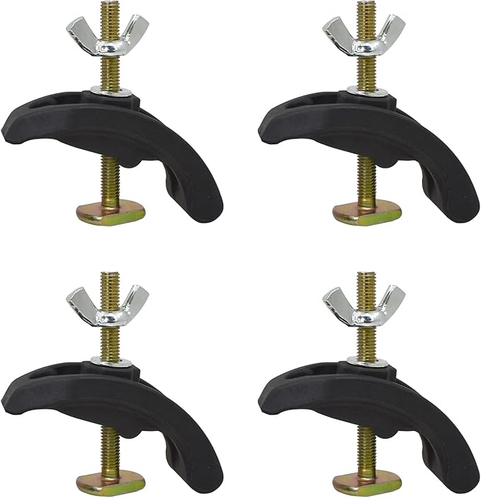 4-Piece Arcuate Press Plate Clamps, T-Track Hold-Down Fixtures, Universal CNC Router & Drill Press Accessories, Heavy Duty Workpiece Holding for Woodworking, Metalworking, and Engraving Machines