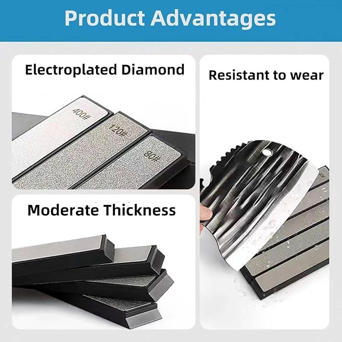 10 diamond sharpening stones suitable for fixed angle sharpening tools, professional sharpening stone set with base: 120/240/400/600/800/1000/1200/1500//2000/3000 grit