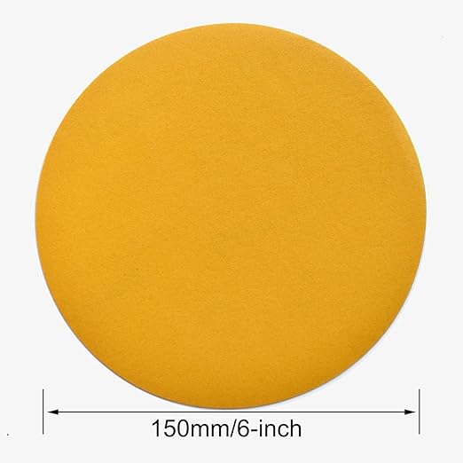 6-Inch No-Hole Hook and Loop Sanding Discs 400-Grit, Random Orbital Sandpaper for Automotive and Woodworking, 100-Pack
