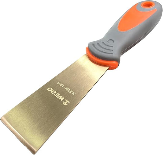 WEDO Non-Sparking Putty Knife 40mm(1-1/2??, Stiff Spark-free Safety Scraper Painter, Die-Forged, Corrosion Resistant, DIN Standard, Aluminum Bronze, 8??Length