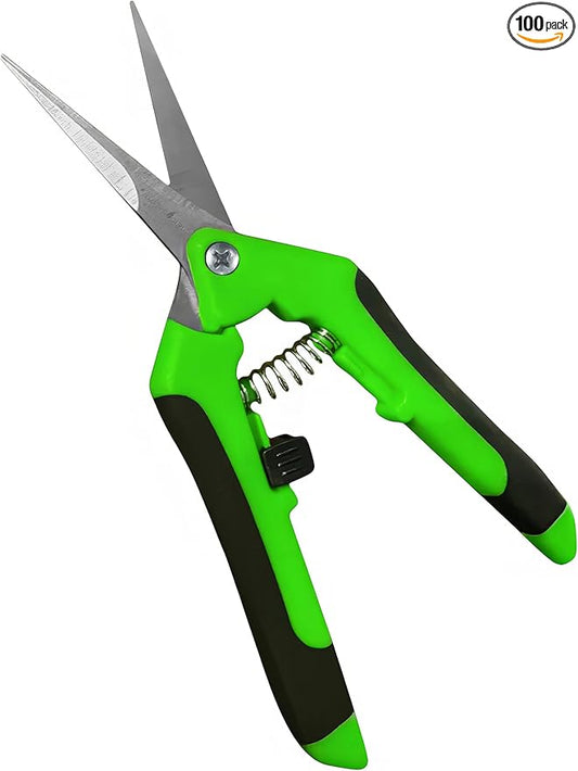 GARDEN GURU Razor Sharp Snip ??Professional Garden Pruning Shears Trimmers ??Super Sharp Micro-Tip Precision Stainless Steel Blades - Ergonomic Handles Easy on Arthritic Hands - 1 Case (100 Pcs)