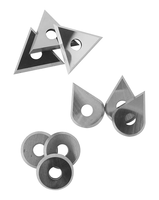 Carbide Paint Scraper Blades, 3Pcs Round, Triangular and Drop Shaped Tungsten Steel Blades, Fit for 1in Scraper, for Removing Paint, Glue and Grout