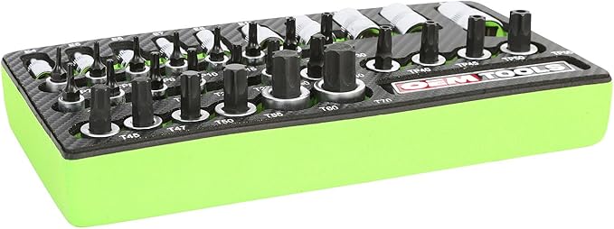 OEMTOOLS 23991 35 Piece Multi-Drive Star Socket Set, Torx Socket Set with EVA Foam Tray, Designed to Fit in Cabinets and Tool Boxes, Easy Identification