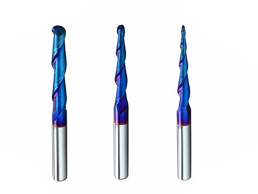 STQ336 Ballnose Upcut CNC Spiral Router Bit 1/4" Shank 2D & 3D Carving 3.6 2.4 0.1 Deg Tapered End Mill 1/4 Cutting Dia 1/8 Cutting Dia 1/16 Cutting Dia