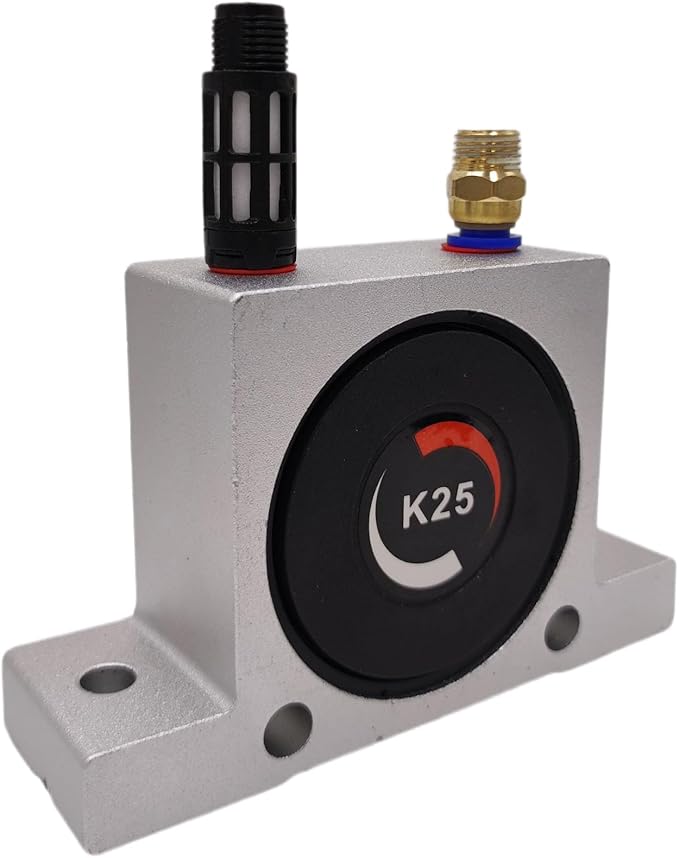 (Pack of 4) K 1/4'' K25 Thread Pneumatic Vibrator Power Concrete Vibrator Ball Type Aluminum Alloy Air Turbine Oscillator with Silencer