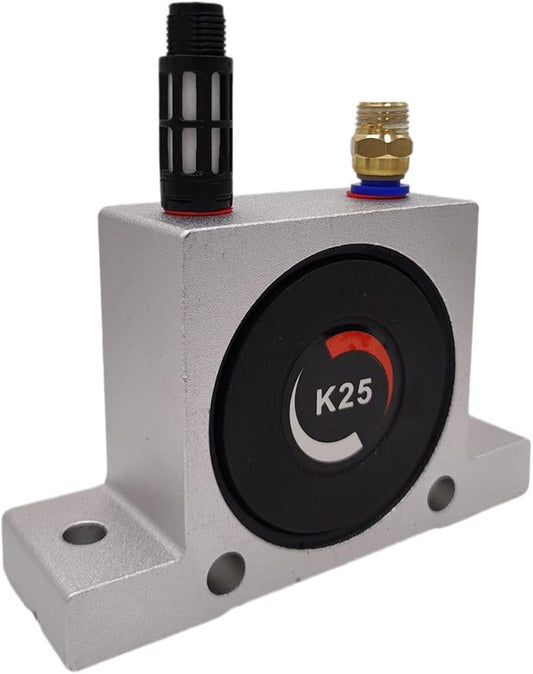 (Pack of 4) K 1/4'' K25 Thread Pneumatic Vibrator Power Concrete Vibrator Ball Type Aluminum Alloy Air Turbine Oscillator with Silencer