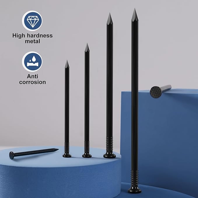 1 inch Hardware Nails, (2040pcs) 3 lbs Black Nails, Nails for Hanging Pictures, Small Nails, Wall Nails, Wood Nails