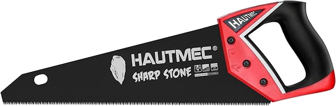 HAUTMEC 14" Expert Hand Saw for Accurate, Clean & Labor-Saving Cutting, 11 TPI Fine-Cut Handsaw with SK5 Rust-Resistant Blade, Triple Ground Teeth, Ergonomic Non-Slip Handle for Wood, PVC – HT0301