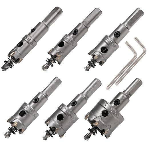 Vivicreate 6 pcs Carbide Tile Glass Metal Hole Saw saws kit Granite Drill bit Set for Stainless Steel Iron Aluminum Copper Wood Broca de carburo Sierra de agujero Broca para vidrio Broca para granito