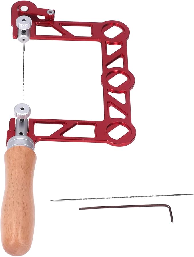 Hand Coping Saw, 3 Inch Mini U-Shape Handsaw with Wooden Handle for Jewelry Making, Woodworking (3 Inch)