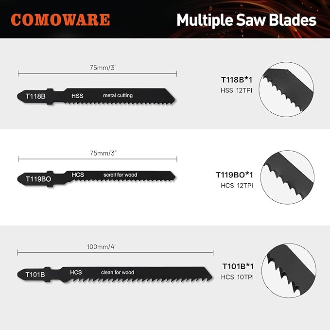 COMOWARE File & Handsaw Set, 3 Saw Blades & 12 Diamond/Needle Files, Quick Change Mechanism Metal Flies Tool Portable Case for Woodworking DIY Model Crafting Plastic Cutting Tools