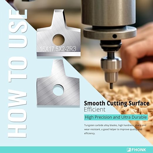 Woodworking Veneer Edge Trimmer Blades 16x17.5x2.0-2R3 2-Pcs, Chamfer Plane, Edge Banding Cutter, Manual Planer Blade, Burr Scraper for Board & Wood Surfaces (16x17.5x2-2R3, 2-PCS)