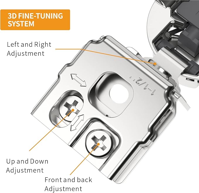 Chibery 10 Pack 1-1/2" Overlay 3D Soft Close Concealed Hinge for Face Frame Door, Smooth Slow Self Closing Hinges, Satin Nickel, Hidden 105째 Open Angle Stainless Steel Hinge for Kitchen Cabinet Door