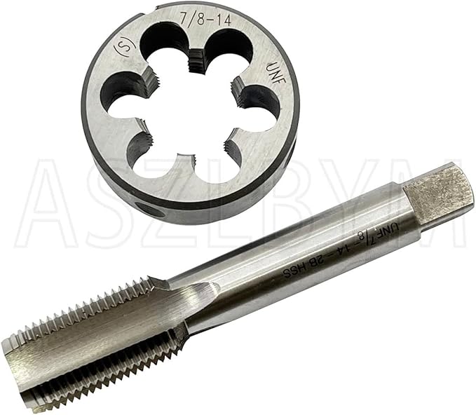 ASZLBYM 7/8-14 HSS Tap And Die Set竊?UNF Machine Thread Tap And UNF Round Thread Die Right Hand