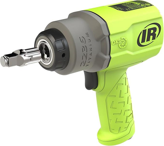 Ingersoll Rand 2236QTIMAX-G DXS2 1/2" Air Impact Wrench, Quiet, 1500 ft-lb Torque, Titanium Hammercase, Friction Ring Retainer, Green