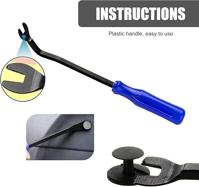 8 PCS Car Trim Removal Tool Kit, Panel Fastener Clips Removal Tool, Vehicle Plastic Upholstery Crowbar for Removing Car Audio, Dashboard, Window Trim Fastener (Blue)