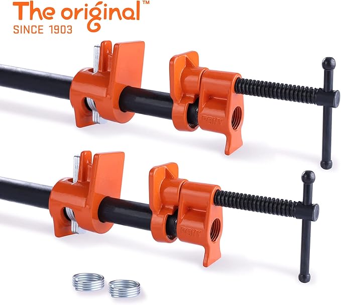 PONY 2-Pack 52 Wood Gluing Pipe Clamp Fixture for 1/2 Inch Black Pipe