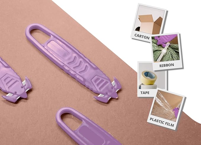Safety Box Cutter T TOVIA Stainless Steel Concealed Blade Package Opener Assorted Colors 12-Pcs