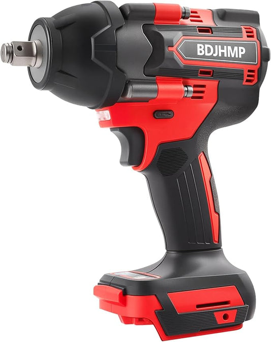 Cordless Impact Wrench 1/2 Inch, 1500 N.m/1106ft-lbs Brushless Impact Gun Compatible with Makita 18V Batteries, 3000 RPM Electric Power Impact Driver Set for Car Home(Red No Battery)
