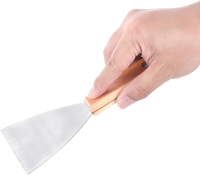 PATIKIL 4" Putty Knife, Carbon Steel Blade Scraper Tool with Wooden Handle for Repairing Wall Paint Stripping Removing Wallpaper