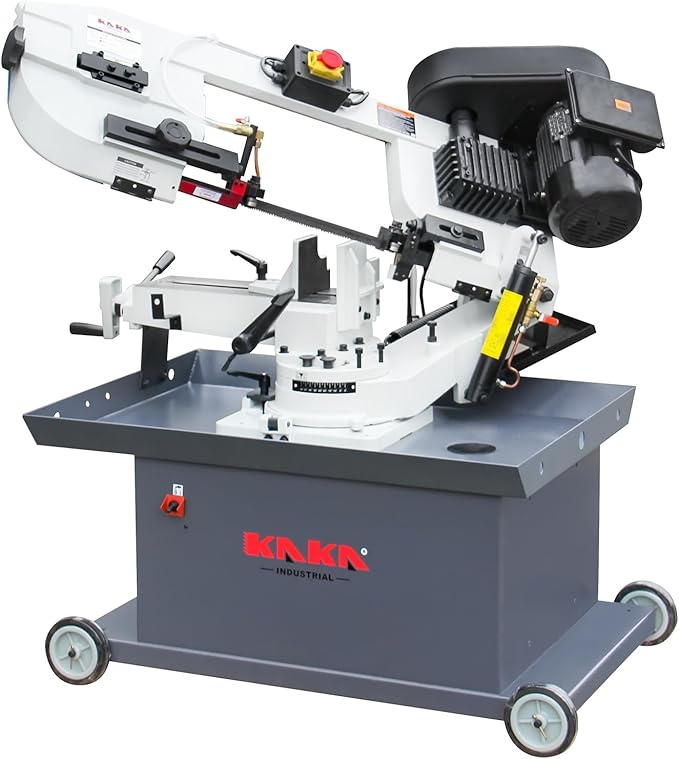 KAKA INDUSTRIAL Metal Band Saw,7inch x 8.25 inch (178x300mm) Rectangular,Adjustable 45°-90° Bow,1.5HP Metal Horizontal Band Saw,for Steel, Aluminum, Pipe Cutting in Workshops & Fabrication BS-712R