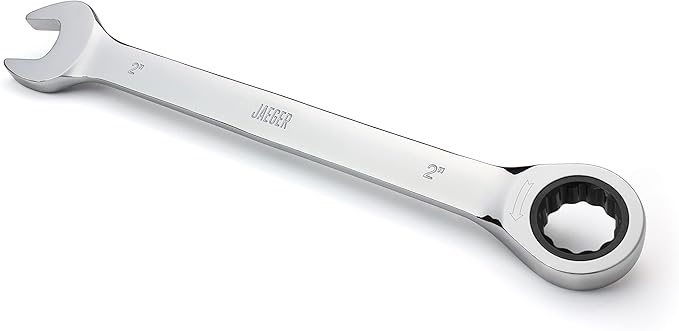 Jaeger 2 Inch Ratchet Wrench with 120-Tooth Ratcheting Precision and Hardened, Polished Steel for Projects with Tight Spaces