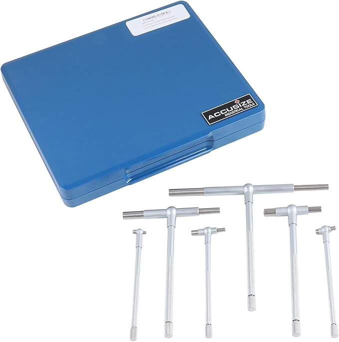 Accusize Industrial Tools Premium 5/16'' - 6", 6ps/Set Telescoping Gage Set, Satin Chrome Finished, 3602-5018