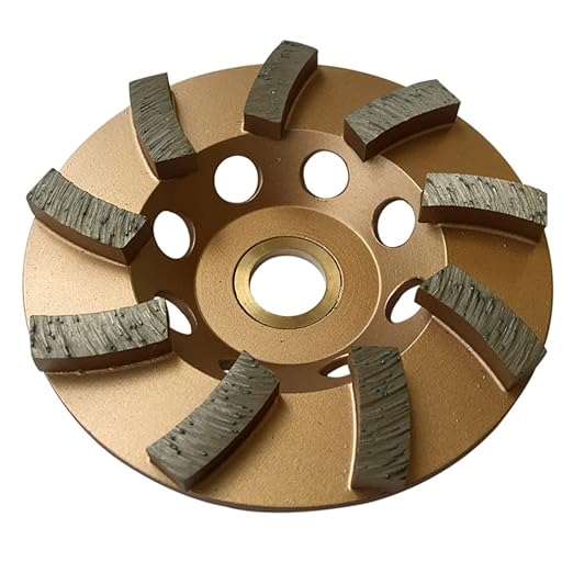 4" Diamond Grinding Wheels for Concrete or Masonry, 9 Turbo Segments, #30/40 Grit, Medium Bond, 7/8"-5/8" Arbor