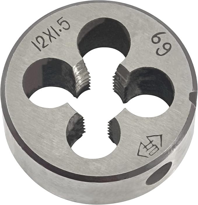 Aceteel M12 x 1.5 Metric Round Die, Machine Thread Die M12 X 1.5mm Right Hand