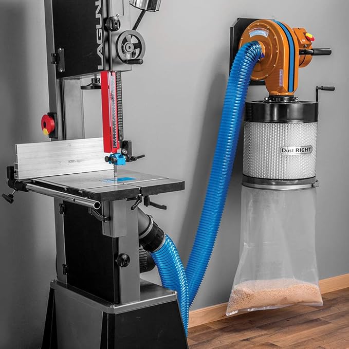 Dust Right 4??Dust Collection Hose - Compact & Space-Saving Shop Vac Hoses -Incredibly Stretch dust vacuum hose for far corners of your Workspace-Ideal Dust Collector Hose for all your Wood shop Needs