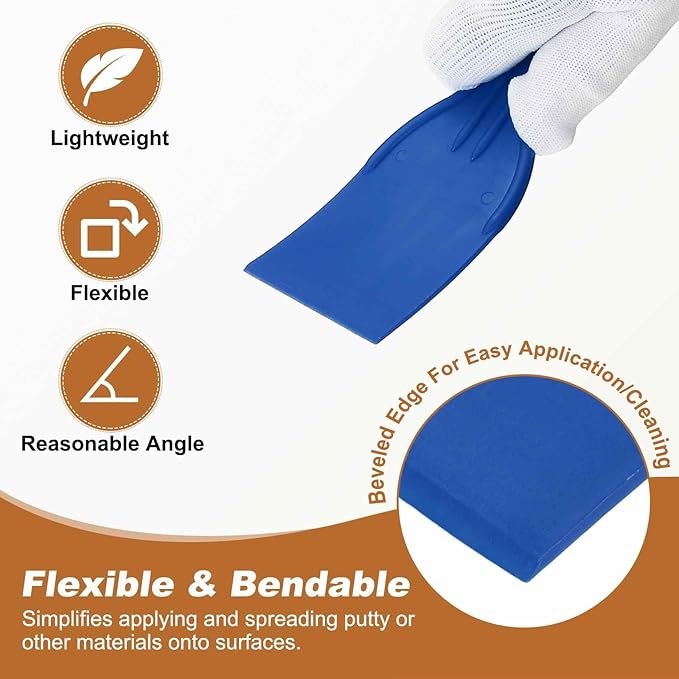 HARFINGTON 20pcs Putty Knife Scraper 2" Width Flexible Plastic Putty Knife Paint Scraper Tool for Taping Drywall Spreading Painting Wall Scratching Blue