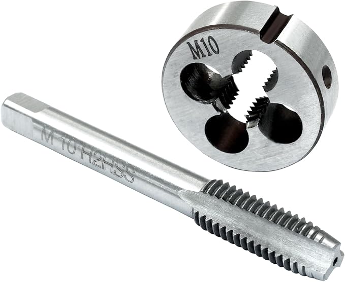 HARSKIYER M10 x 1.5 Metric Tap and Die Set, HSS Machine Thread Tap Die Set, M10 x 1.5mm Right Hand Thread Tapping Tool