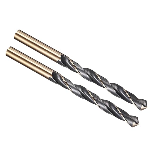 PATIKIL 10mm Drill Bit, Jobber Straight Shank 4341 High-Speed Steel 118째 Black and Gold Finish for Medium-Hard Metal Steel Acrylic - 2 Pack