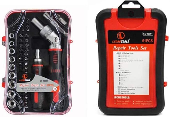 61 in 1 Ratcheting Screwdriver Set, Magnetic Screwdriver Bit Set with Rotatable Ratchet Handles, Sockets & Bits, Household Repair Tool Kits for Computers, Electronic Devices, Furniture