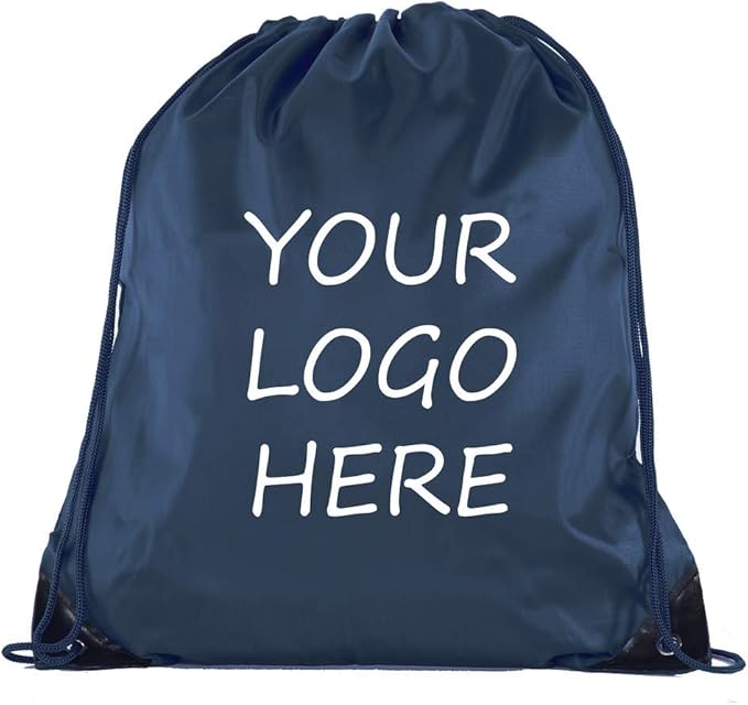 Mato & Hash Custom Bags With Your Logo | 50PK Promotional Drawstring Backpack - 50PK Navy CE2500