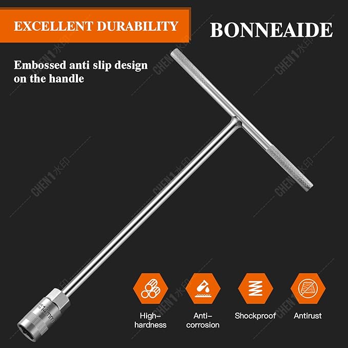 14Pcs T-Handle Wrenches Metric Socket Set, 6mm,-19mm Cr-V, Chrome Vanadium Steel T Handle Wrench Hex Socket for Motorcycle Bicycle Car Dirtbike Repair (14 Pack)