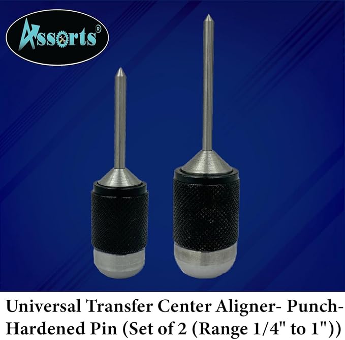 Assorts Universal Transfer Center Aligner- Punch-Hardened Pin (Set of 2 (Range 1/4" to 1"))