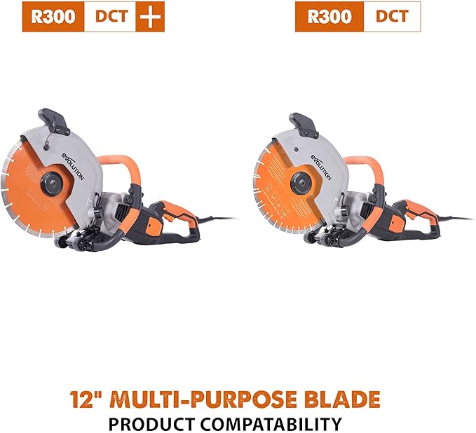 Evolution Power Tools Premium Diamond Blade 12-Inch for Disc Cutter, Concrete Saw | 1 Inch Arbor | High Diamond Concentration | Segmented Diamond Blade for Masonry, Brick, Stone, Roof Tile, Concrete