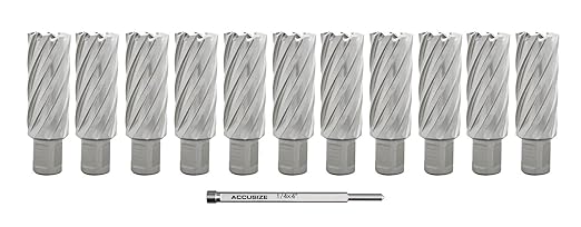 Accusize Industrial Tools 13/16'' X2'' Cutting Depth H.S.S. Annular Cutterwith 1 Pc Pilot Pin, 2081-2018Pin