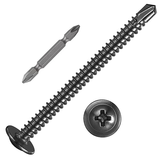 (100Pcs)#8횞2??for Sheet Metal Self-Tapping Screws 410 Black Stainless Steel Truss Head High-Strength Quick Tapping