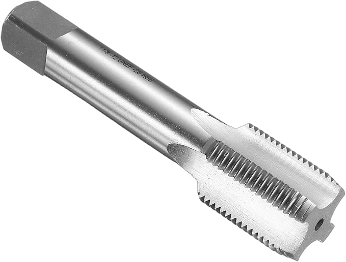 uxcell Hand Bottom Tap 1-1/8-12 UNF 2B Thread Bottoming Style Threading Taps High Speed Steel HSS6542 Straight Flutes Screw Tapping Tool